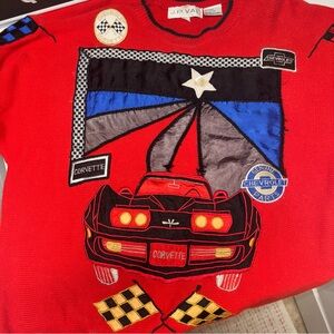 Red Corvette Graphic Sweater